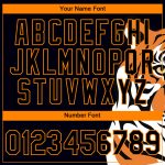 Custom Name and Number Tiger Performance T-Shirt - Personalized Black Bay Orange 3D Pattern Design Personalized Black Bay