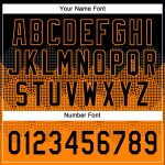 Custom Name Number Unisex Softball Jersey Personalized Black Bay Orange 3D Pattern Gradient Square Shapes Two-Button Design