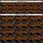 Personalized Black Bay Baseball Jersey with Orange 3D Slant Lines Personalized Black Bay Orange 3D Slant Lines Baseball Jersey