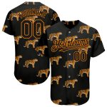 Personalized 3D Tiger Baseball Jersey in Black and Orange for Men Personalized Black Bay Orange 3D Tiger Baseball Jersey