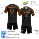 Personalized Orange Animal Print Volleyball Jersey - Black Bay Sublimation Uniform Personalized Black Bay Orange Animal Print