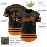 Custom Team Baseball Jersey - Personalized Authentic Black Bay Orange Line with Name and Number Personalized Black Bay Orange