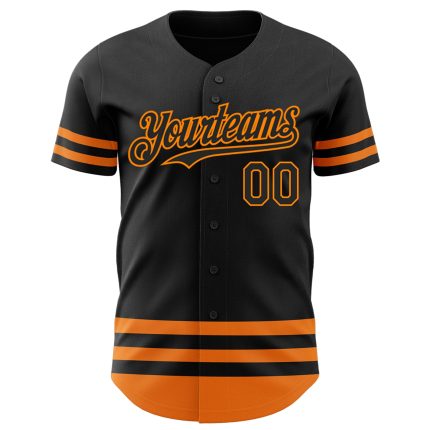Personalized Black Bay Baseball Jersey - Orange Line Sports Apparel Personalized Black Bay Orange Line Baseball Jersey