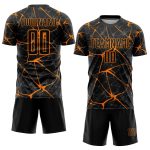 Personalized Soccer Jersey Black Bay Orange Sublimation Uniform for Teams Personalized Black Bay Orange Sublimation Soccer