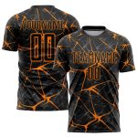 Custom Name and Number Soccer Jersey - Personalized Black Bay Orange Sublimation Uniform Personalized Black Bay Orange Sublimation