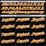 Custom Name and Number Personalized Twinkle Star Baseball Jersey - Black Bay Orange-White 3D Gradient Pattern Design Personalized