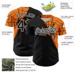 Personalized 3D Spider Web Baseball Jersey Custom Name & Number - Black Bay Orange-White Team Design Personalized Black Bay