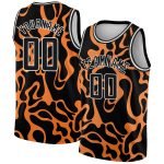 Custom Name & Number Basketball Jersey, Personalized 3D Tiger Prints, Black Bay Orange-White Design, Authentic Team Gear