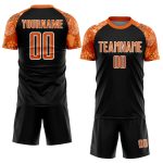 Personalized African Soccer Jersey - Black Bay Orange-White Sublimation Uniform Personalized Black Bay Orange-White African