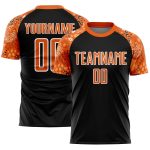 Personalized African Soccer Jersey - Black Bay Orange-White Sublimation Uniform Personalized Black Bay Orange-White African
