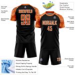 Personalized African Soccer Jersey - Black Bay Orange-White Sublimation Uniform Personalized Black Bay Orange-White African