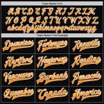 Custom Black Bay Bomber Jacket Orange-White Full-Snap Varsity Letterman Jacket Personalized Black Bay Orange-White Bomber