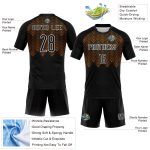 Custom Name and Number Personalized Volleyball Jersey - Black Bay Orange-White Geometric Shape Team Uniform Personalized
