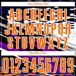 Personalized Black Bay Sublimation Soccer Jersey - Orange-White Lines Design Personalized Black Bay Orange-White Lines Sublimation