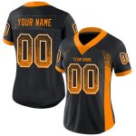 Custom Name Number Personalized Football Jersey Black Bay Orange-White Mesh Drift Fashion Personalized Black Bay Orange-White