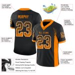 Custom Name Number Personalized Football Jersey Black Bay Orange-White Mesh Drift Fashion Personalized Black Bay Orange-White