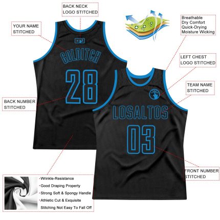 Personalized Black and Blue Throwback Basketball Jersey for Men Personalized Black Black-Blue Throwback Basketball Jersey