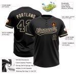 Personalized Black City Cream Unisex Softball Jersey - Two-Button Design Personalized Black Black-City Cream Two-Button Unisex