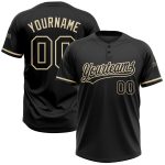 Personalized Black City Cream Unisex Softball Jersey - Two-Button Design Personalized Black Black-City Cream Two-Button Unisex