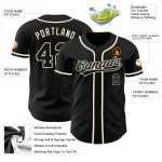 Personalized Authentic Baseball Jersey - Black Cream Design, Customizable Team Wear Personalized Black Black-Cream Authentic