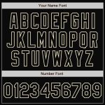 Customized Black Cream Bomber Varsity Letterman Jacket with Team Name and Number - Full-Snap Two Tone Design Personalized