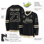 Personalized Black Cream Hockey Jersey for Kids and Adults - Custom Sports Apparel Personalized Black Black-Cream Hockey