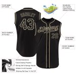 Personalized Black Cream Sleeveless Baseball Jersey for Men and Women Personalized Black Black-Cream Sleeveless Baseball