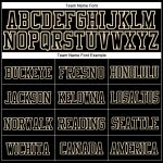 Custom Name and Number Black Black-Cream Stitched Cuffed Knit Hat - Personalized Team Apparel Personalized Black Black-Cream