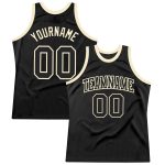 Personalized Black-Cream Throwback Basketball Jersey - Custom Sports Apparel Personalized Black Black-Cream Throwback Basketball