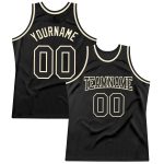 Custom Black-Cream Throwback Basketball Jersey - Personalized Sports Apparel Personalized Black Black-Cream Throwback Basketball
