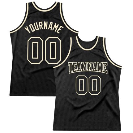 Custom Black-Cream Throwback Basketball Jersey - Personalized Sports Apparel Personalized Black Black-Cream Throwback Basketball
