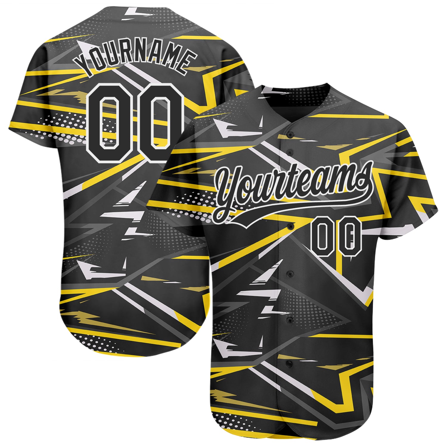 Personalized 3D Black Gold Baseball Jersey - Custom Name & Number Jersey Personalized Black Black-Gold 3D Baseball Jersey