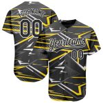 Personalized Black Gold 3D Pattern Authentic Baseball Jersey for Men and Women Personalized Black Black-Gold 3D Pattern Design