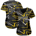 Personalized Black Gold 3D Pattern Authentic Baseball Jersey for Men and Women Personalized Black Black-Gold 3D Pattern Design