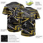 Personalized Black Gold 3D Pattern Unisex Softball Jersey - Two-Button Design Personalized Black Black-Gold 3D Pattern Two-Button