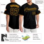Personalized Black Gold Baseball Jersey - Authentic Custom Sports Apparel Personalized Black Black-Gold Authentic Baseball