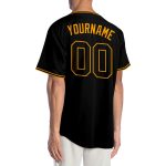 Personalized Black Gold Baseball Jersey - Authentic Custom Sports Apparel Personalized Black Black-Gold Authentic Baseball