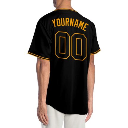 Personalized Black Gold Baseball Jersey - Authentic Custom Sports Apparel Personalized Black Black-Gold Authentic Baseball