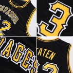Custom Authentic Throwback Basketball Jersey - Personalized Black and Gold with Team Name and Number Personalized Black Black-Gold