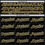 Personalized Black and Gold Baseball Jersey for Men and Women, Custom Name 3 Personalized Black Black-Gold Baseball Jersey