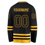 Custom Name and Number Black Gold Hockey Jersey - Personalized Team Jersey Personalized Black Black-Gold Hockey Jersey Team