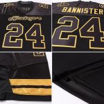 Personalized Custom Name & Number Black-Gold Mesh Football Jersey - Authentic Team Gear Personalized Black Black-Gold Mesh