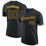 Personalized Black Gold Performance T-Shirt for Activewear and Fitness Personalized Black Black-Gold Performance T-Shirt