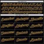 Custom Black Gold Performance T-Shirt with Name and Number - Personalized Team Apparel Personalized Black Black-Gold Performance
