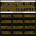 Custom Black and Gold Cuffed Knit Hat with Personalized Name and Number - Team Spirit Wear Personalized Black Black-Gold