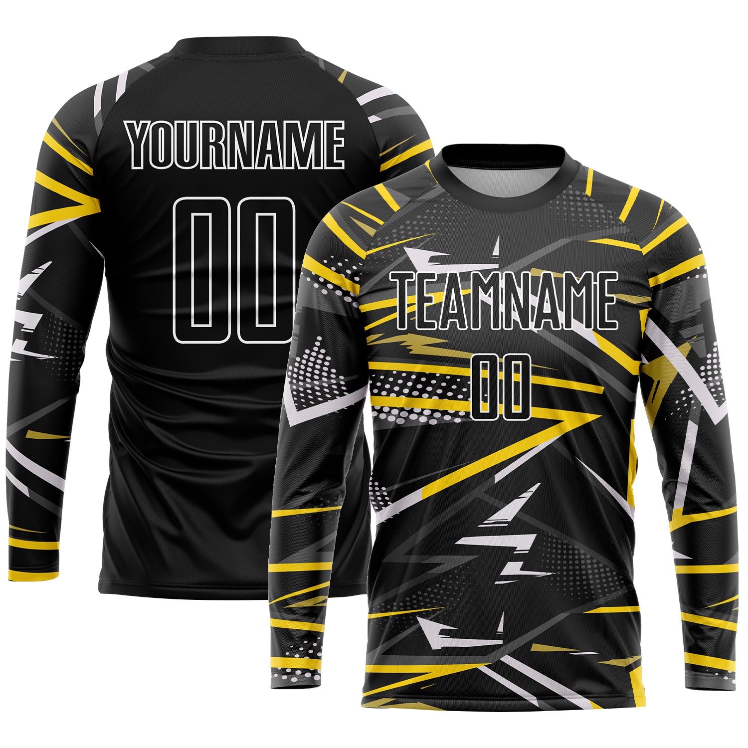 Personalized Black Black-Gold Sublimation Soccer Uniform Jersey Personalized Black Gold Sublimation Soccer Jersey Uniform for Team Sports Personalized Black Black-Gold Sublimation Soccer - Image 3