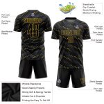 Custom Black Gold Sublimation Soccer Jersey - Personalized Sports Uniform Personalized Black Black-Gold Sublimation Soccer