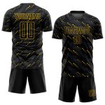 Custom Black Gold Sublimation Soccer Jersey - Personalized Sports Uniform Personalized Black Black-Gold Sublimation Soccer