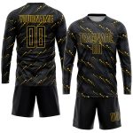 Custom Black Gold Sublimation Soccer Jersey - Personalized Sports Uniform Personalized Black Black-Gold Sublimation Soccer