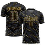 Custom Black Gold Sublimation Soccer Jersey - Personalized Sports Uniform Personalized Black Black-Gold Sublimation Soccer